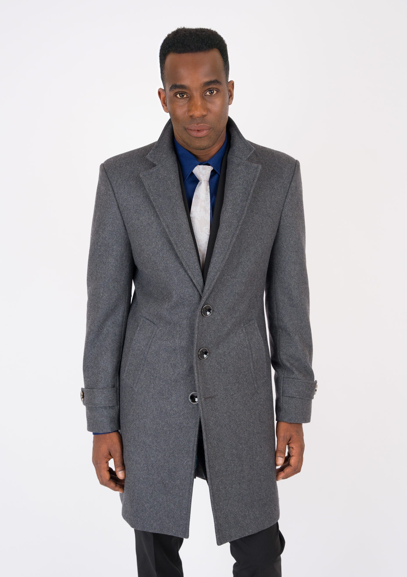 Grey Wool Overcoat | SARTORO | Custom Made Men's Coats