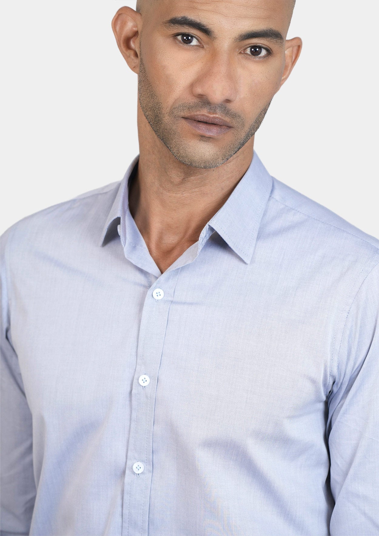 Light Grey End On End Shirt | SARTORO | Custom Dress Shirts For Men