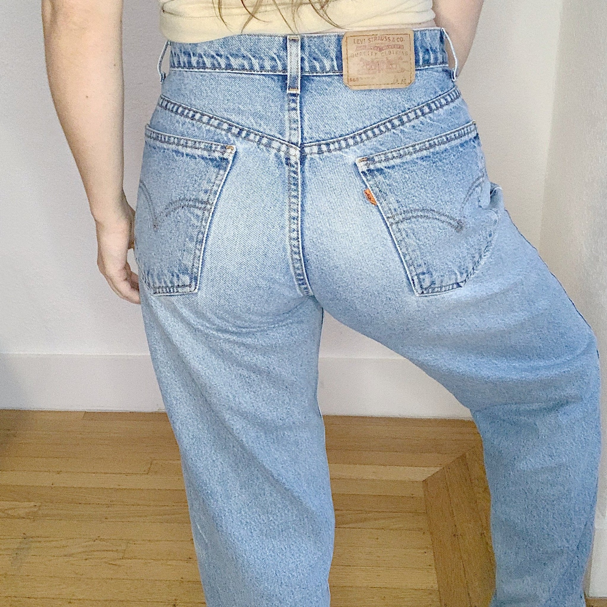 80/90s Levi's 565 wide leg student orange tab mid-rise jeans – Shop Time +  Space