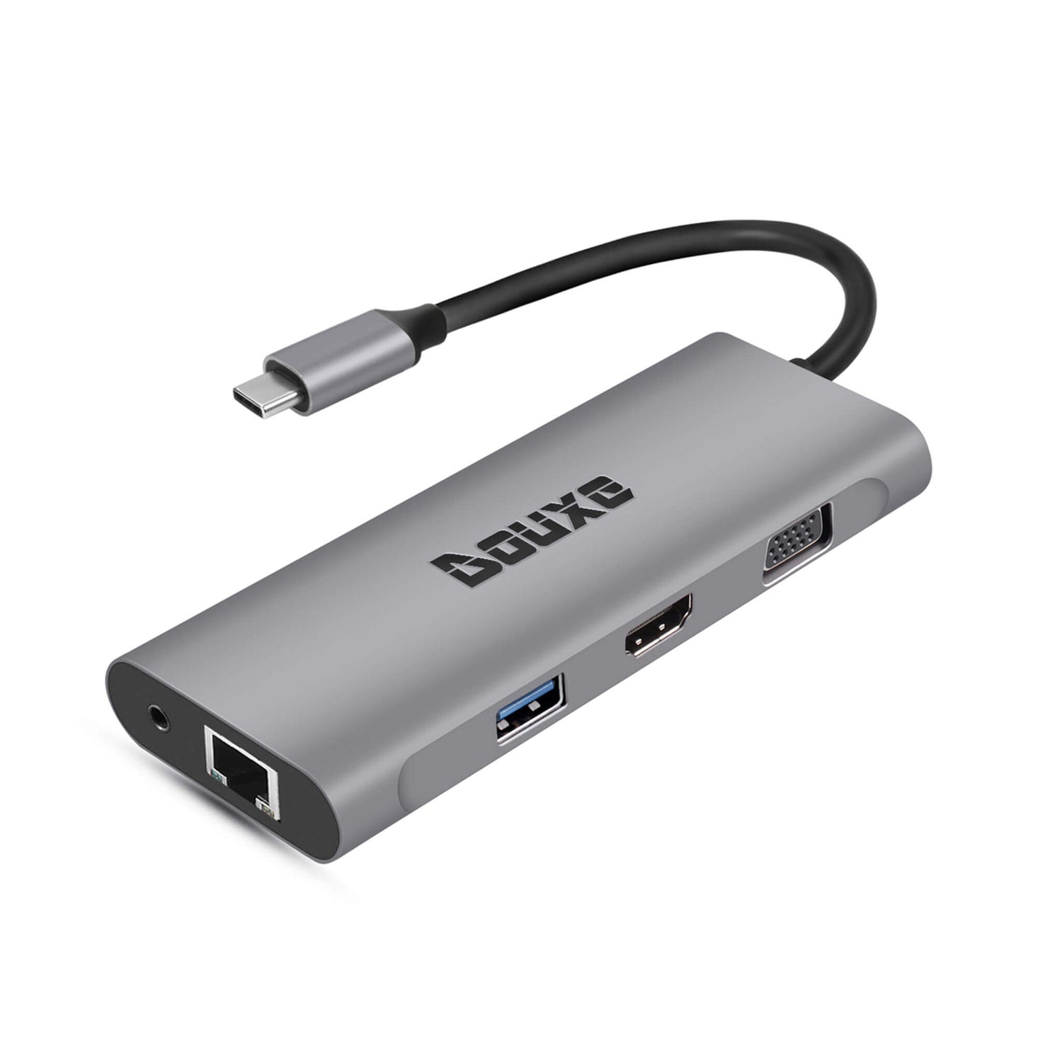speler Terminal Stereotype H19 - USB-C to HDMI, VGA, USB-A 3.0, RJ-45, USB-C, 3.5mm Jack and SD & –  Douxe
