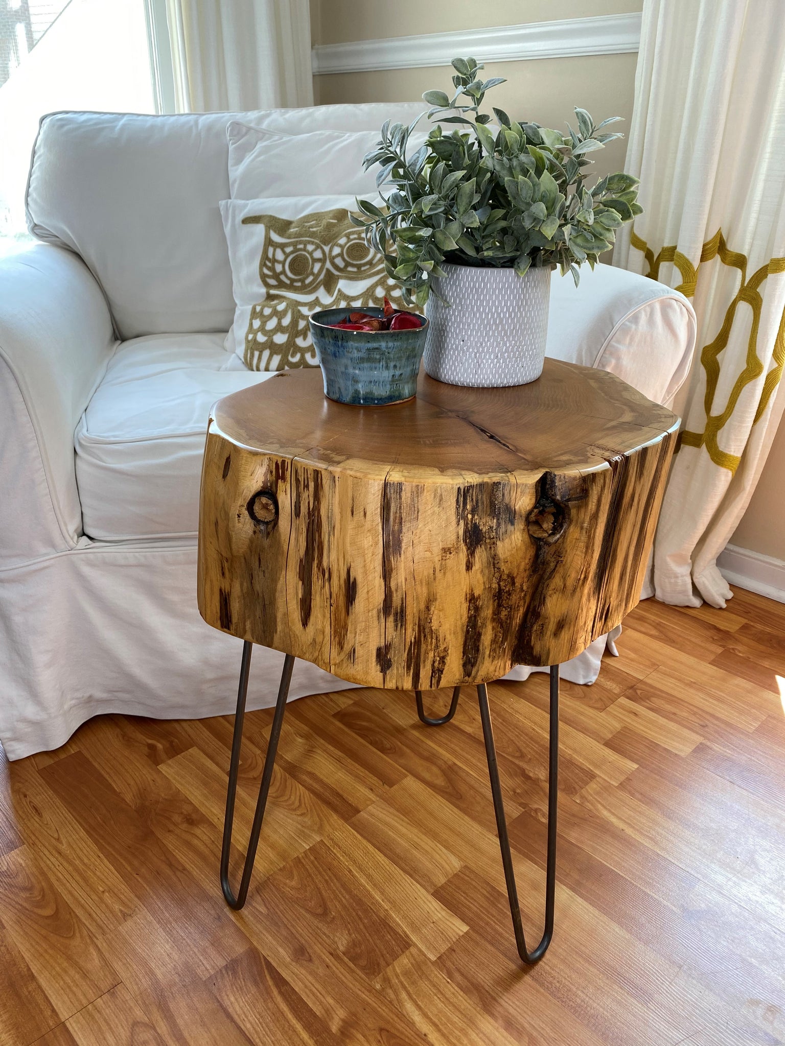 cypress slab coffee table