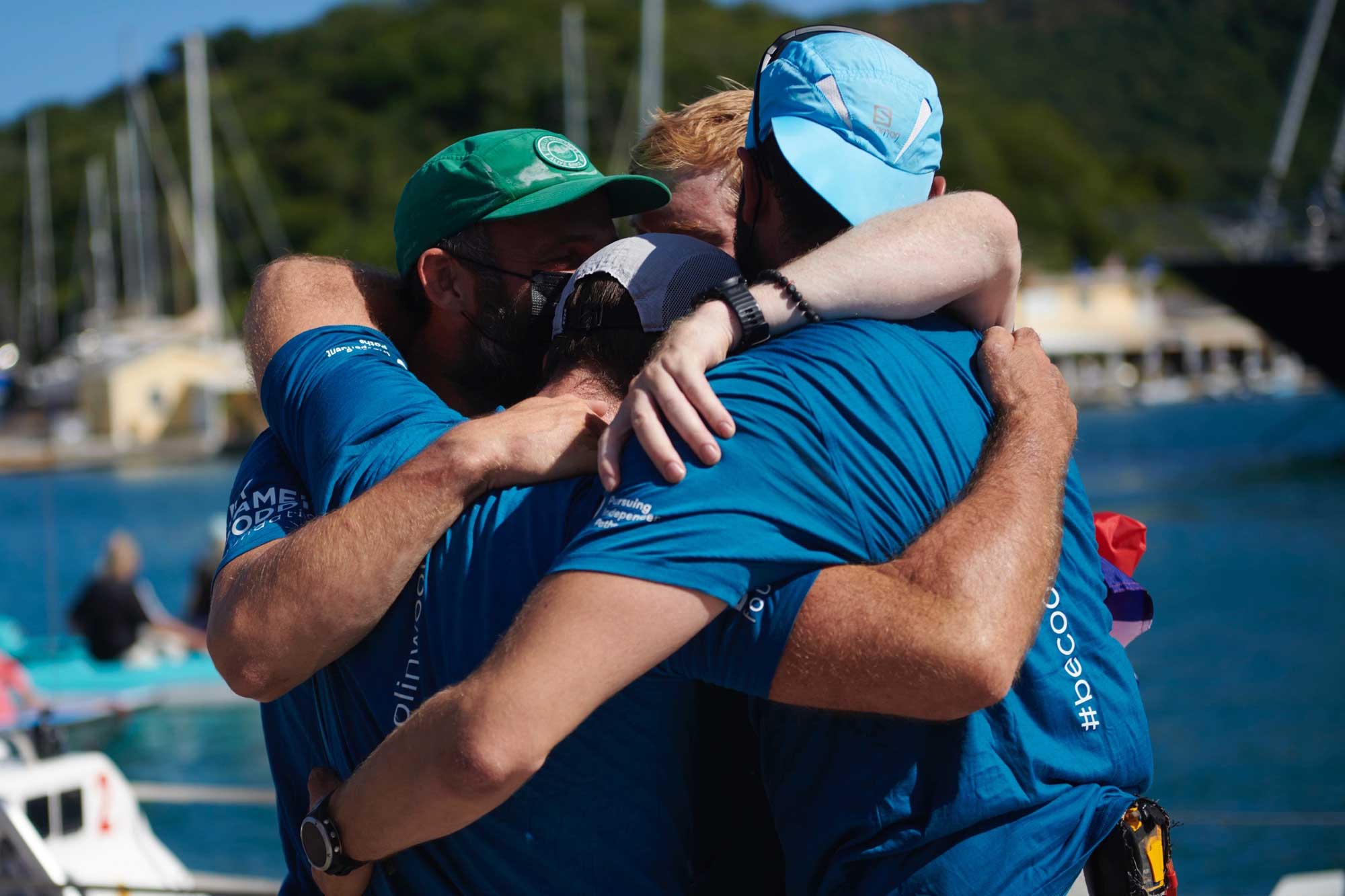 The team celebrates victory in ashmei Merino