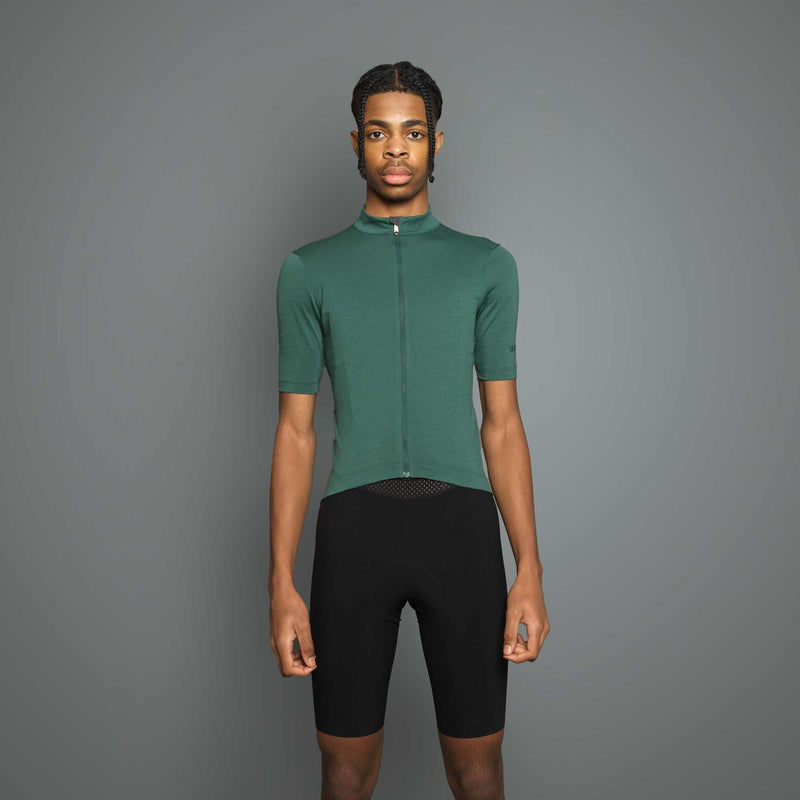 Ashmei ashmei Men's Signature Merino Cycle Jersey - Forest Green | +10% off first purchase with Sign-up