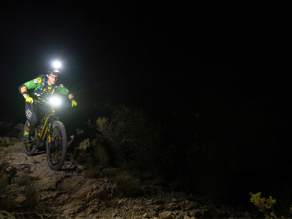 mountain biking at night