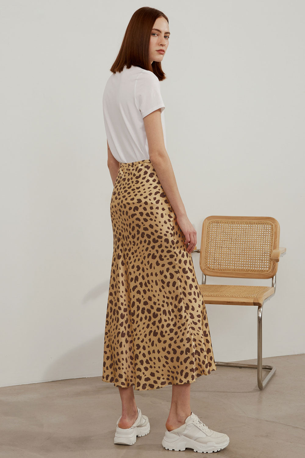 Leopard Silk Skirt