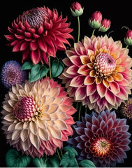 image of colorful dahlias