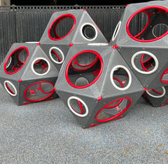 playground equipment with geometric forms