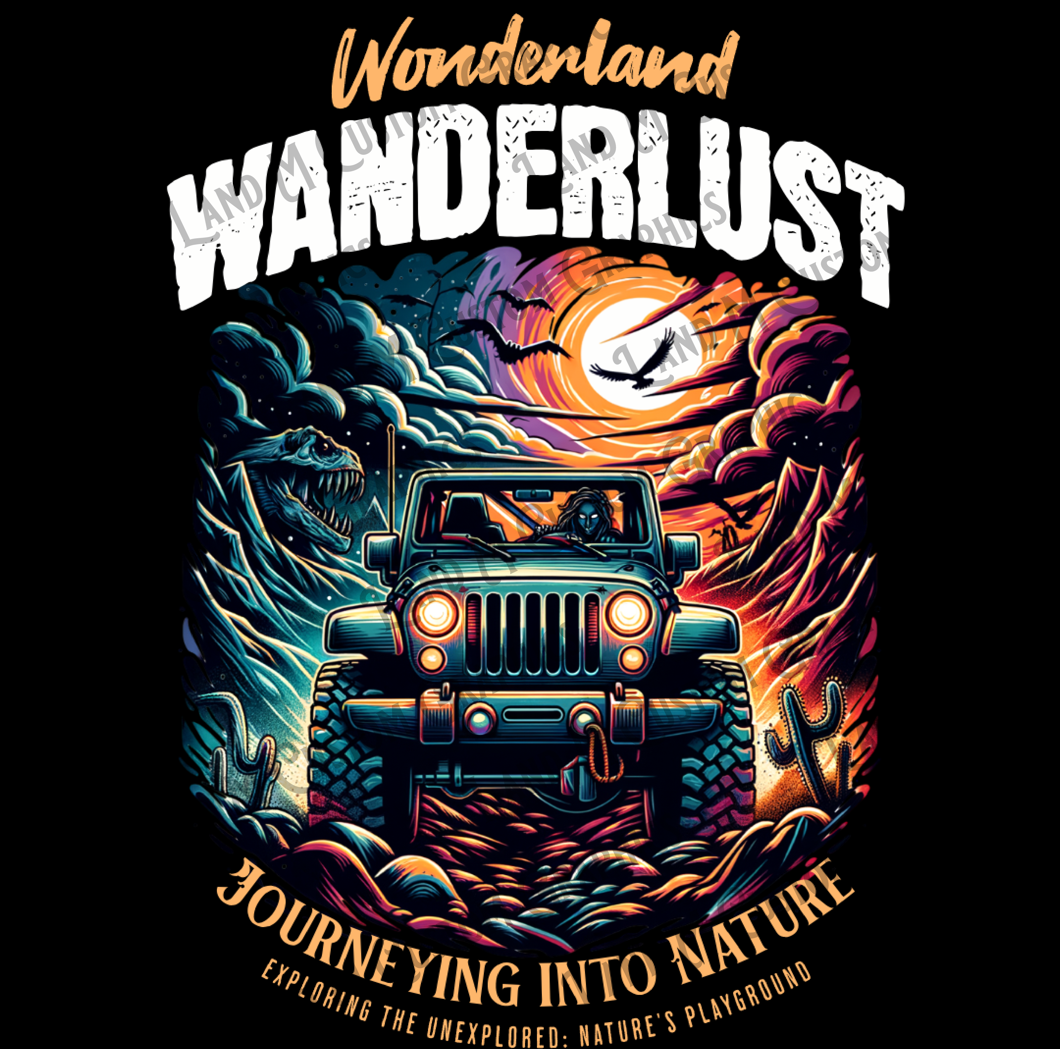 DTF transfer wanderlust (shirt not included)