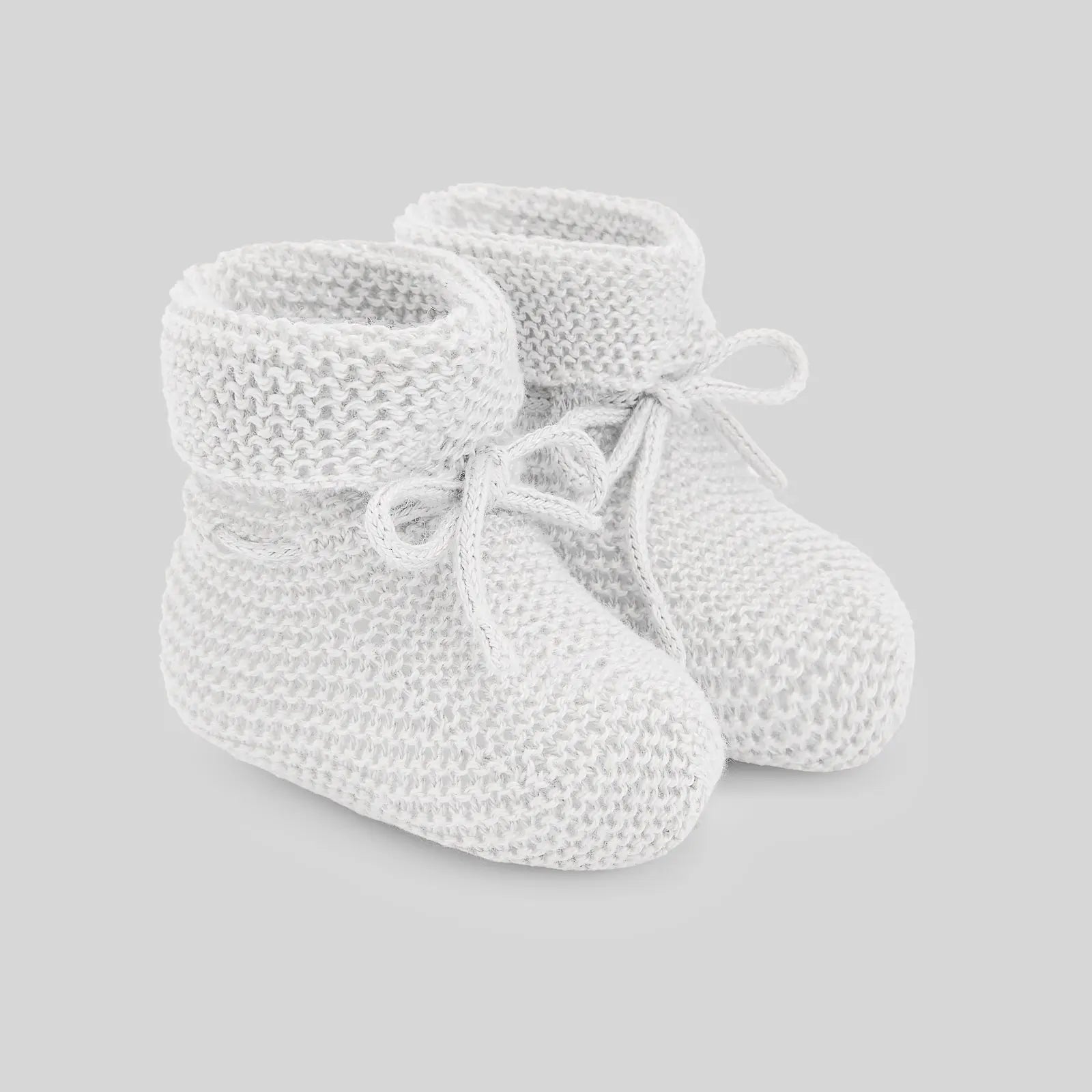 Blue Almonds Ltd Boy's & Girl's Knitted Booties in White Paz Rodriguez