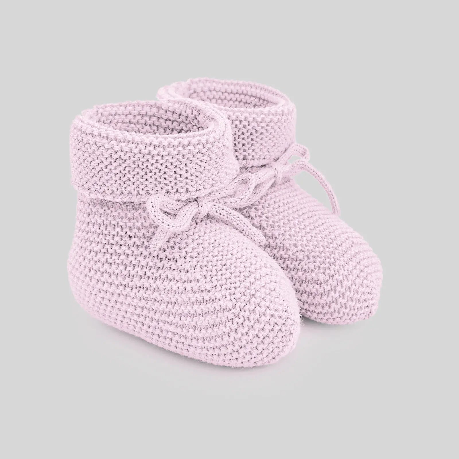 Blue Almonds Ltd Girl's Knitted Booties in Chalk Pink paz rodriguez