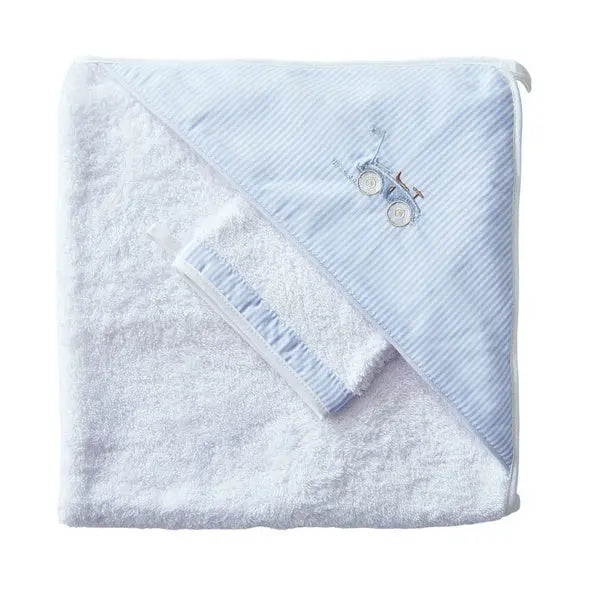 Blue Almonds Ltd Hooded Towel & Mitten - Classic Car Theophile Patachou