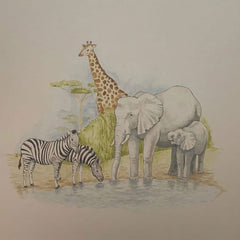 African Watering Hole Painting