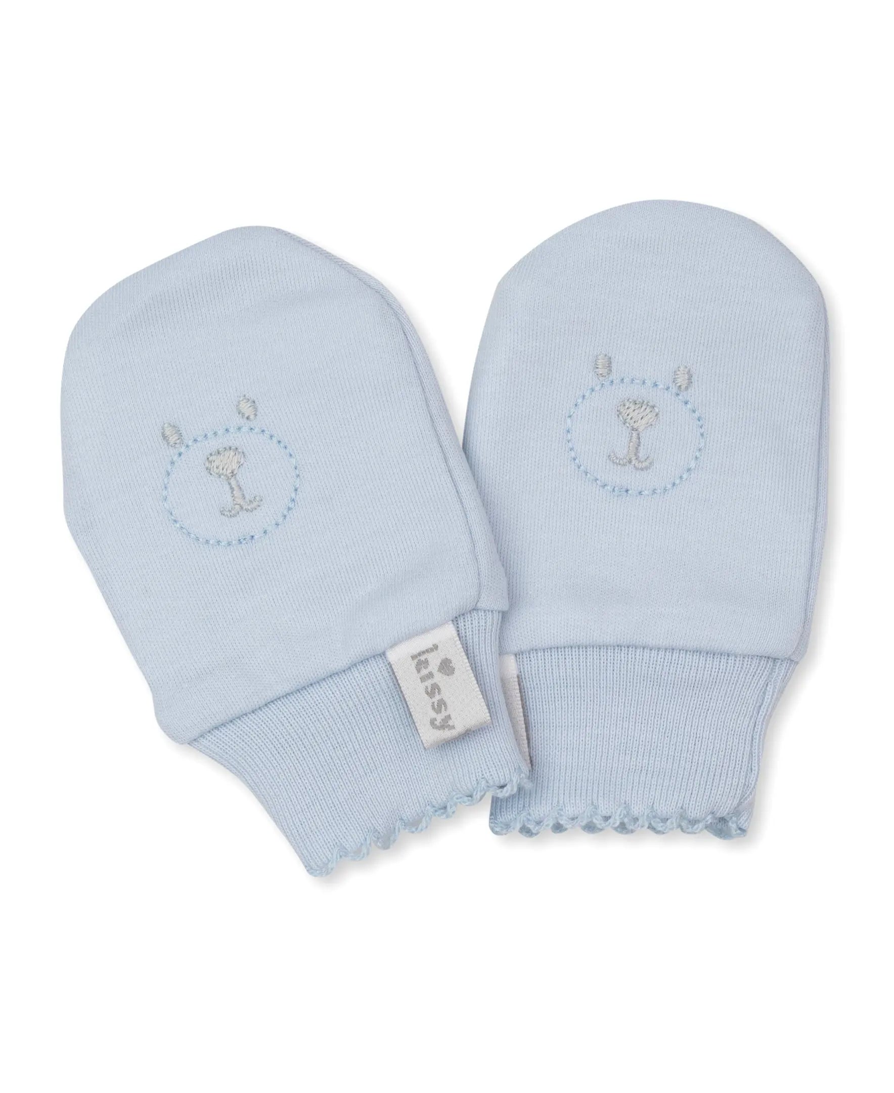 Baby Boys Scratch Mittens - Beary Plaid-Layette-Kissy Kissy-Blue Almonds-London-South Kensington