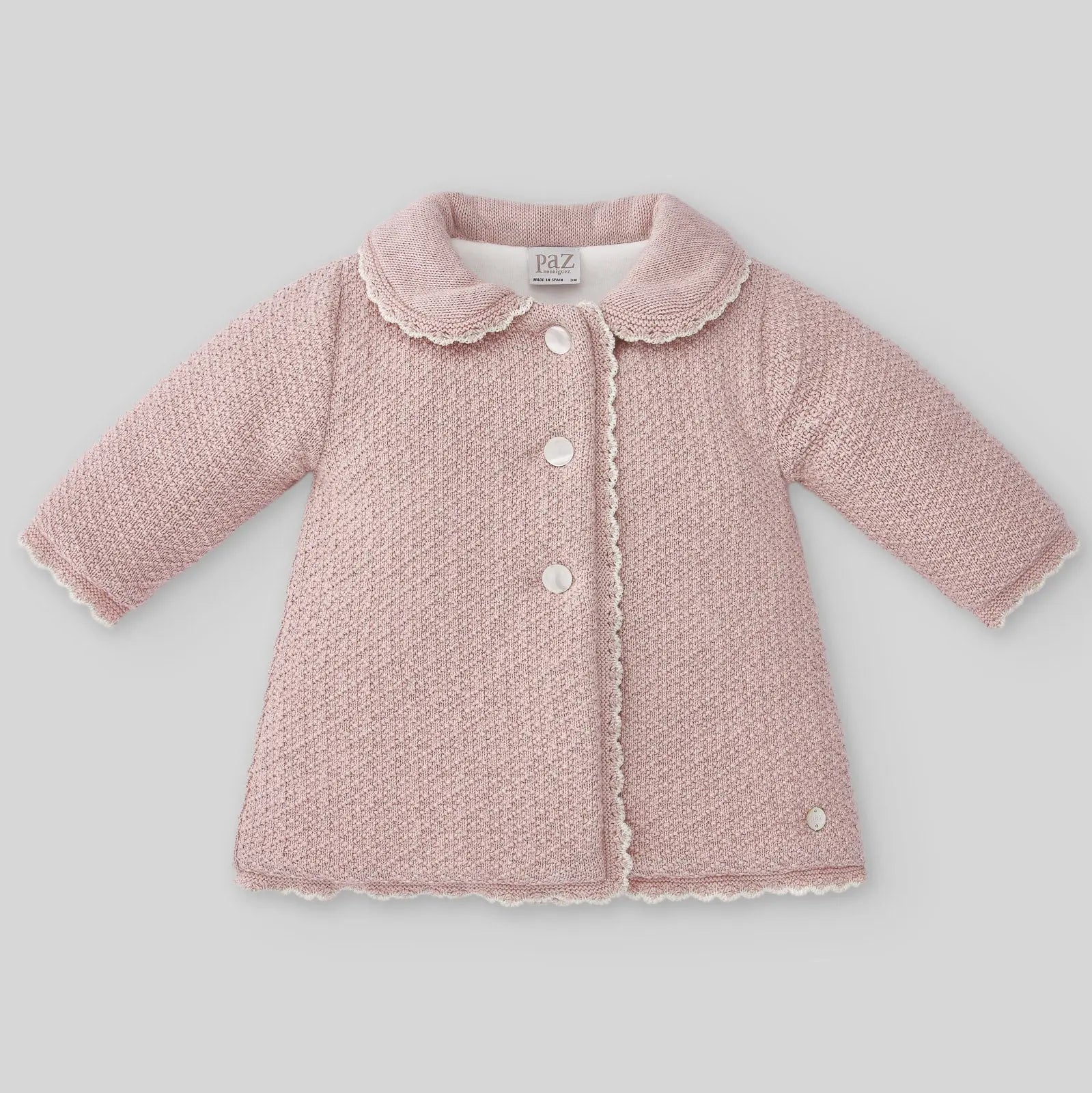 Baby Girls Knit Coat - Powder Pink-Little outfits-Paz Rodriguez-Blue Almonds-London-South Kensington