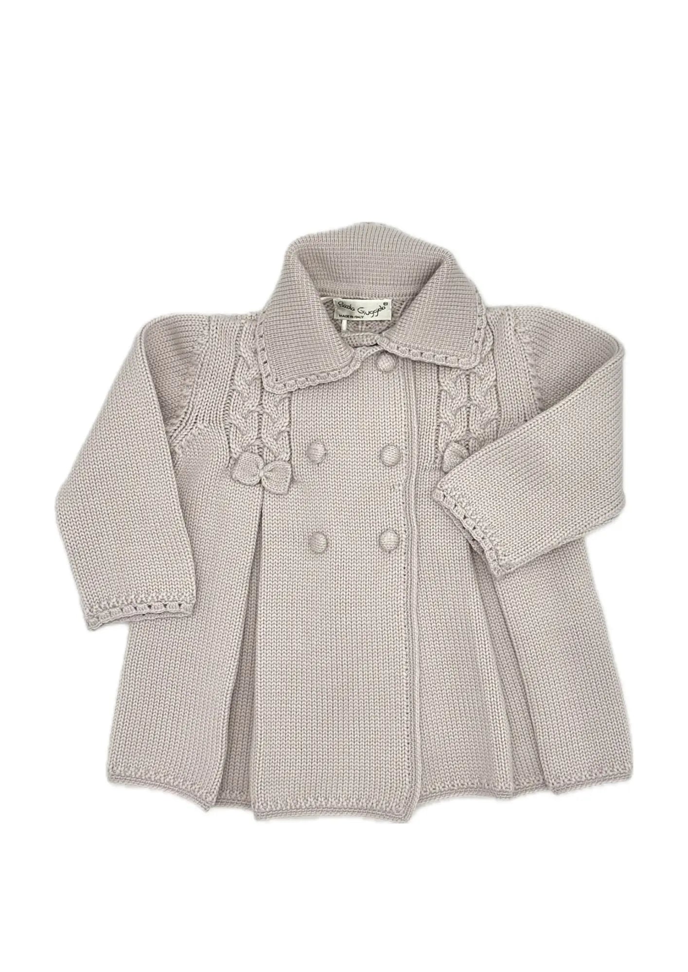 Blue Almonds Ltd Copy of Baby girls hand-knitted coat 'Alaska' Piccola Giuggiola