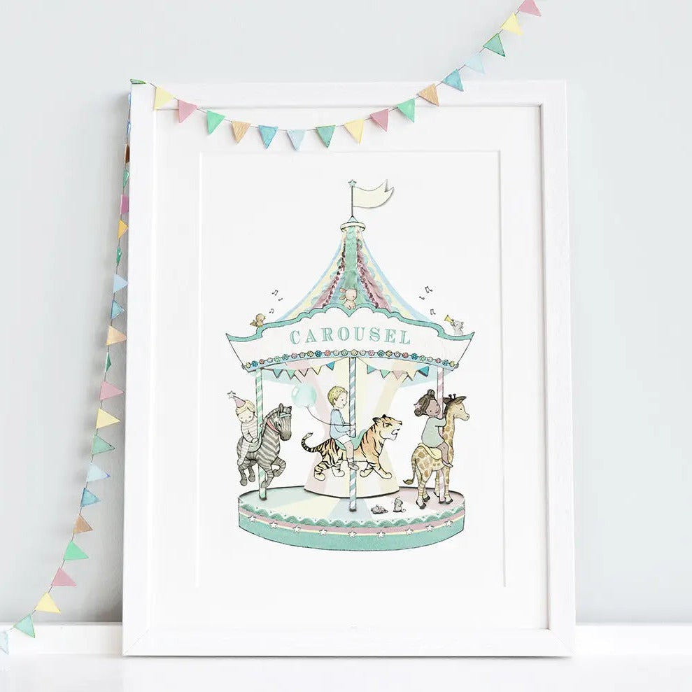 Picture "carousel"-Nursery art-Daisy & Bump-Blue Almonds-London-South Kensington