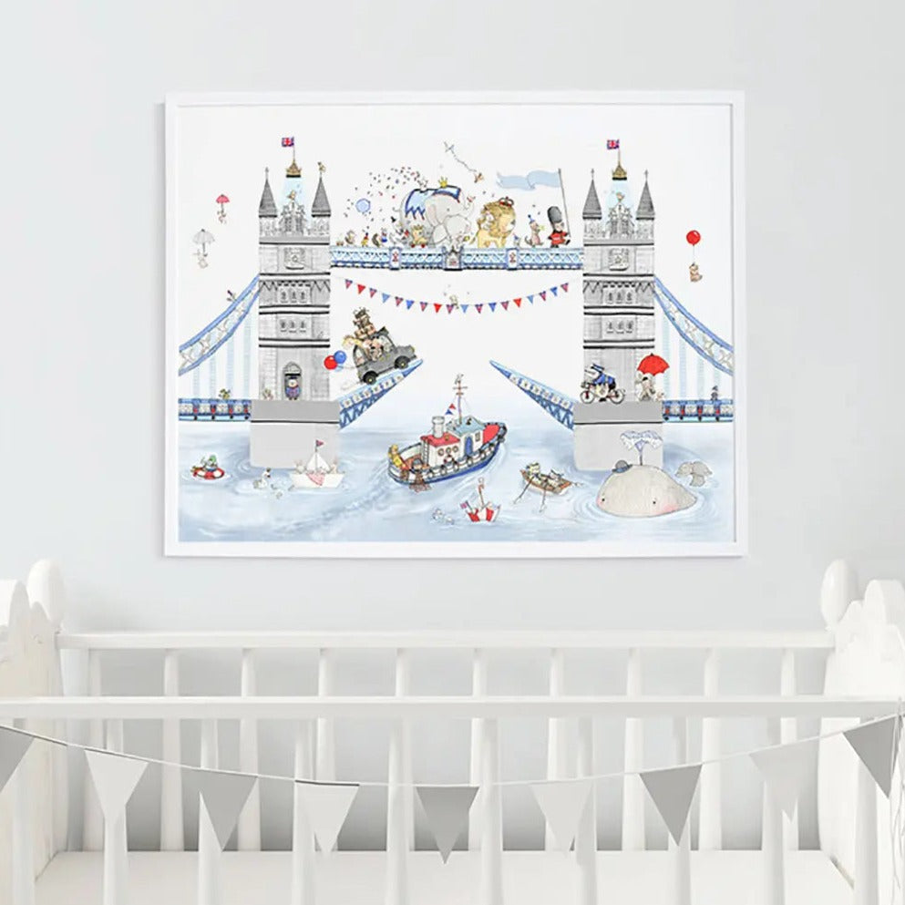 Picture "children's tower bridge" XL-Nursery art-Daisy & Bump-Blue Almonds-London-South Kensington