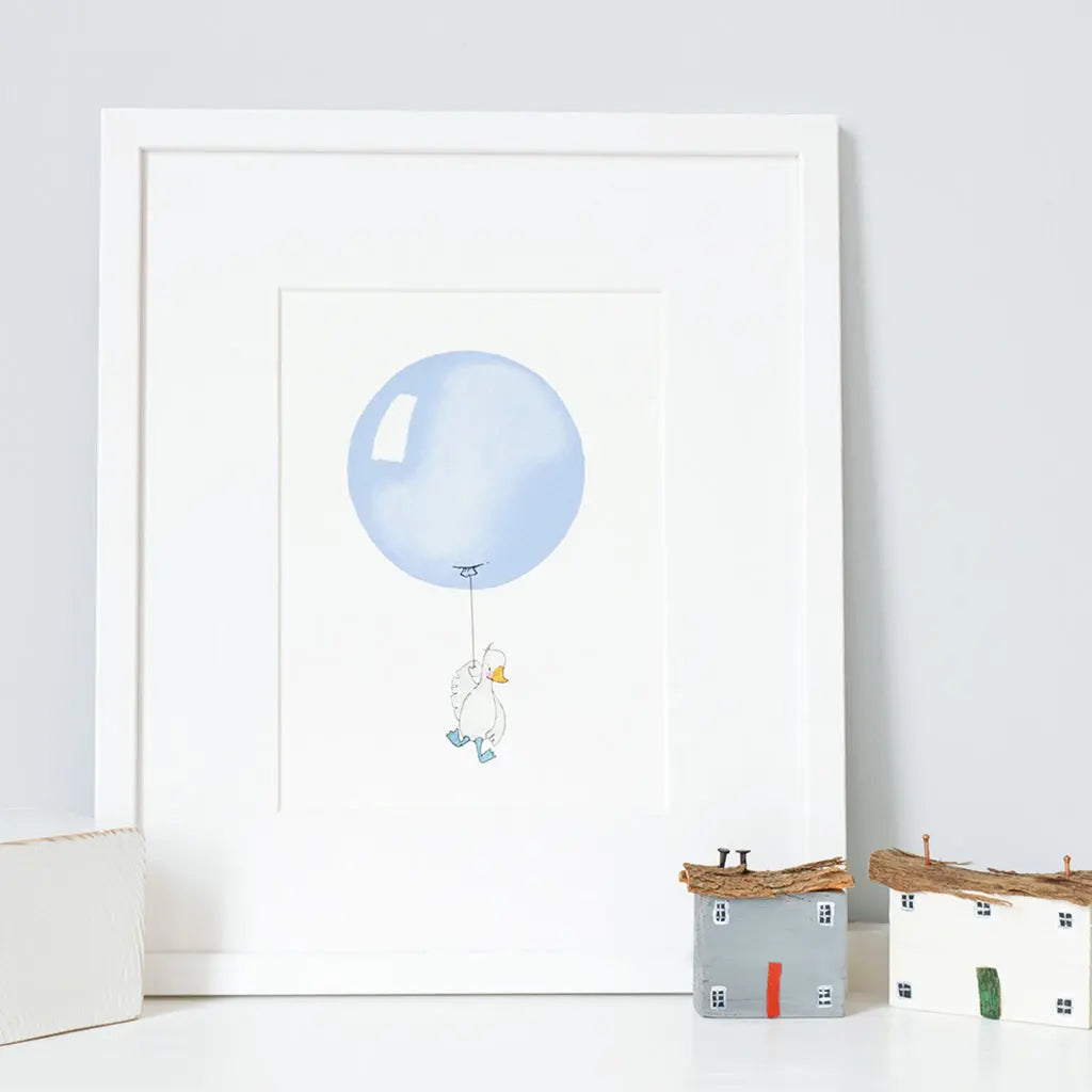 Picture "flying balloon"-Nursery art-Daisy & Bump-Blue Almonds-London-South Kensington