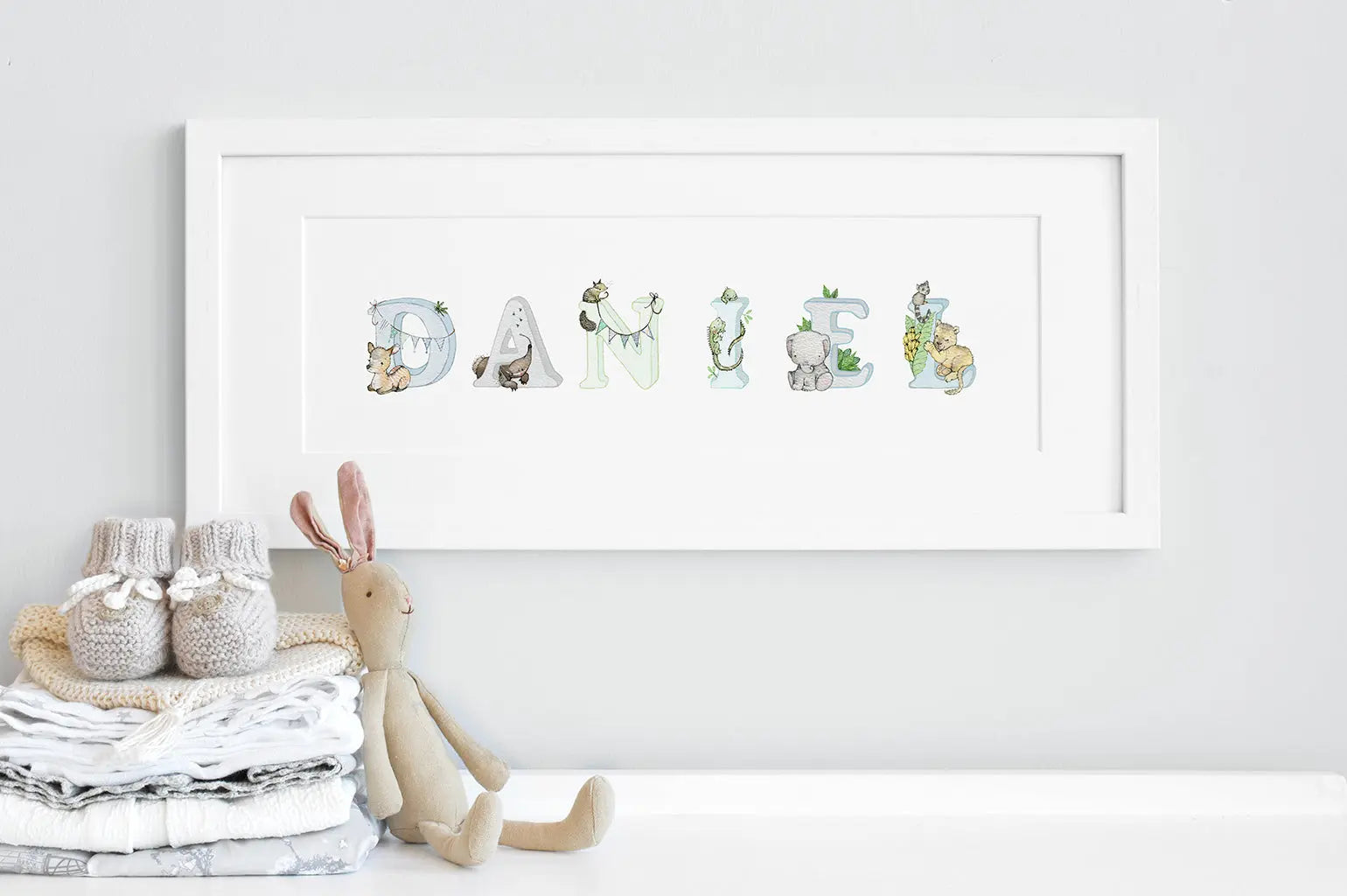 Picture "jungle name" blue-Nursery art-Daisy & Bump-Blue Almonds-London-South Kensington