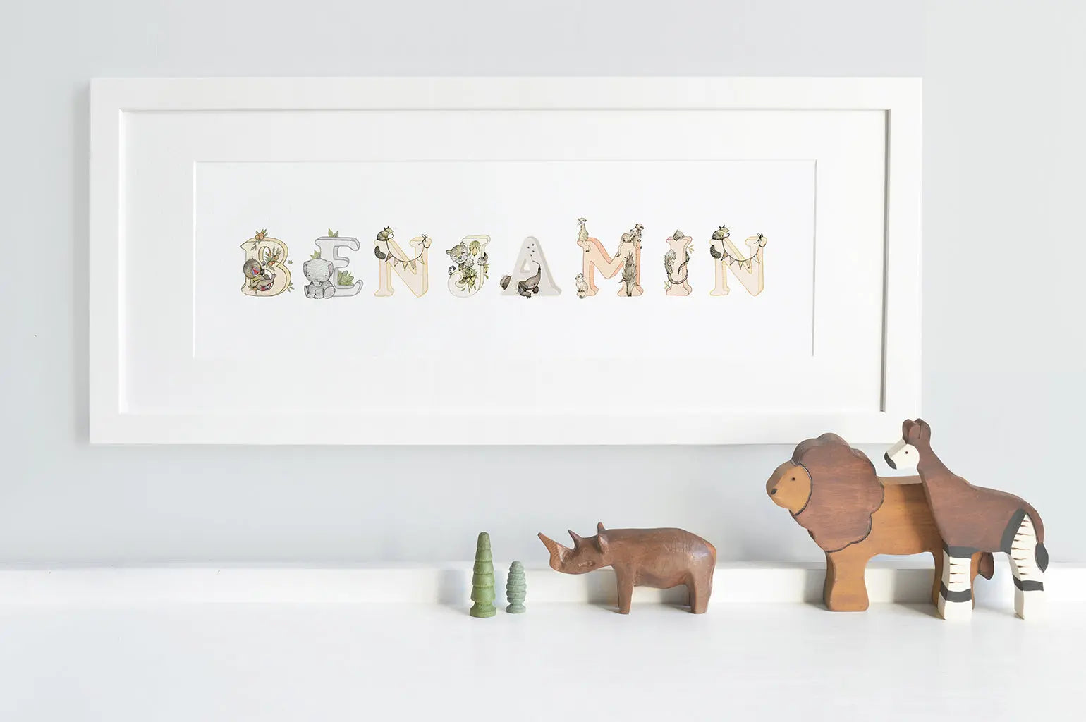 Picture "jungle name" neutral-Nursery art-Daisy & Bump-Blue Almonds-London-South Kensington