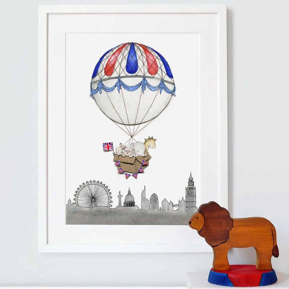 Picture "london balloon journey"-Nursery art-Daisy & Bump-Blue Almonds-London-South Kensington