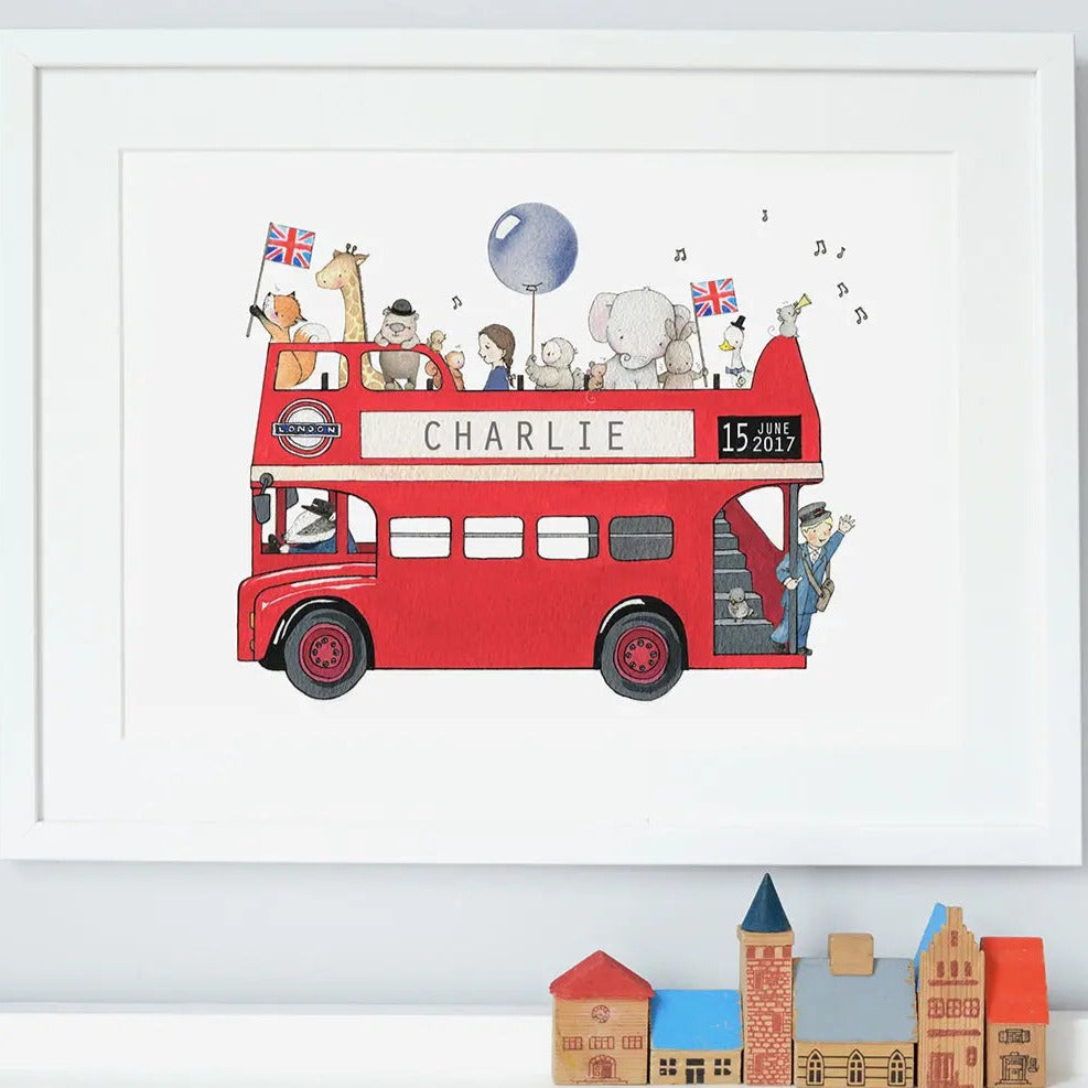 Picture "london bus"-Nursery art-Daisy & Bump-Blue Almonds-London-South Kensington