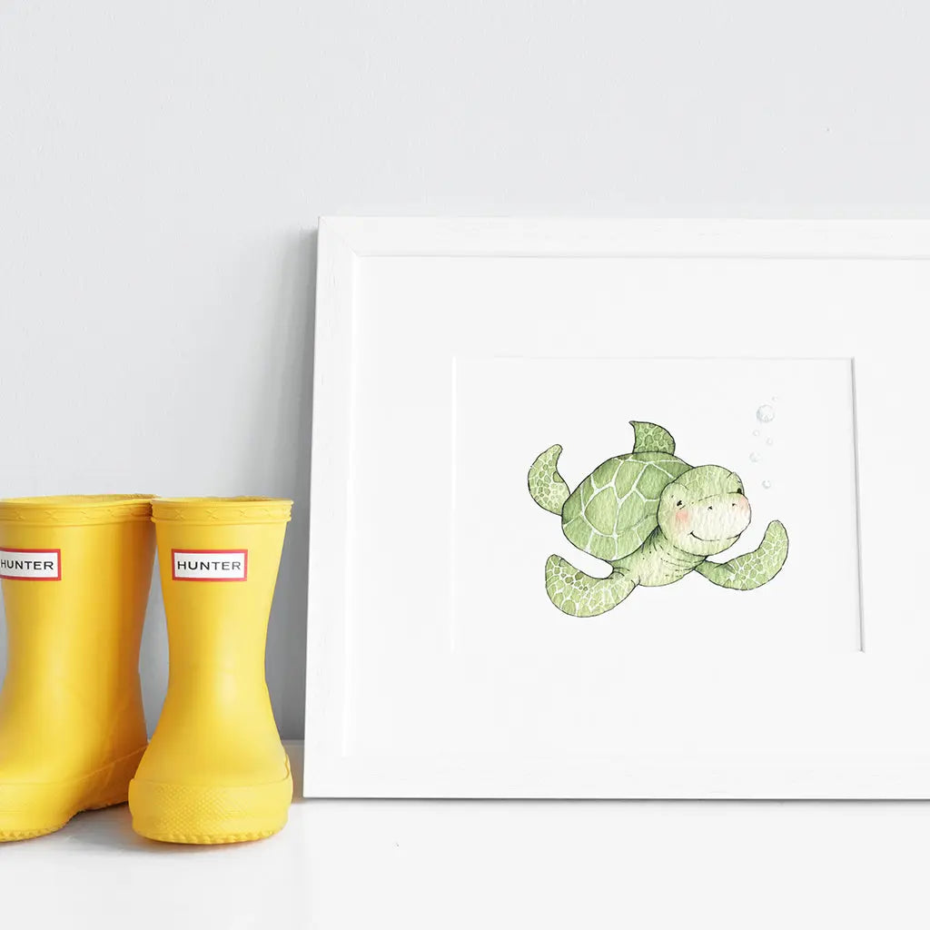 Picture "newborn turtle"-Nursery art-Daisy & Bump-Blue Almonds-London-South Kensington