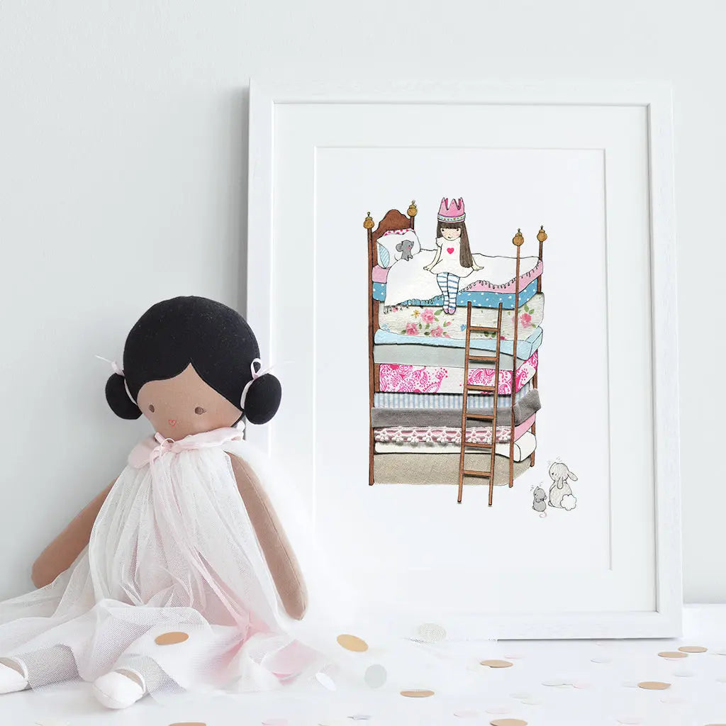 Picture "princess & the pea"-Nursery art-Daisy & Bump-Blue Almonds-London-South Kensington