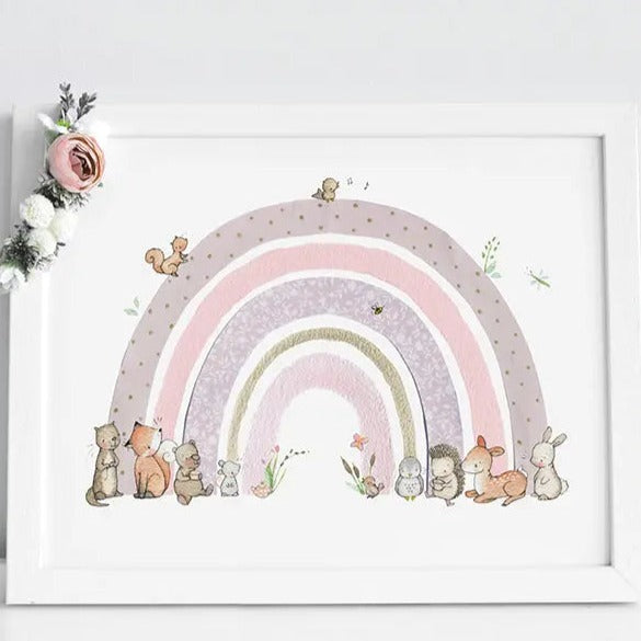 Picture "rainbow" pink-Nursery art-Daisy & Bump-Blue Almonds-London-South Kensington