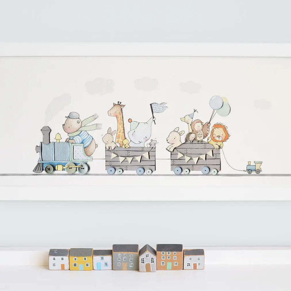 Picture "train"-Nursery art-Daisy & Bump-Blue Almonds-London-South Kensington