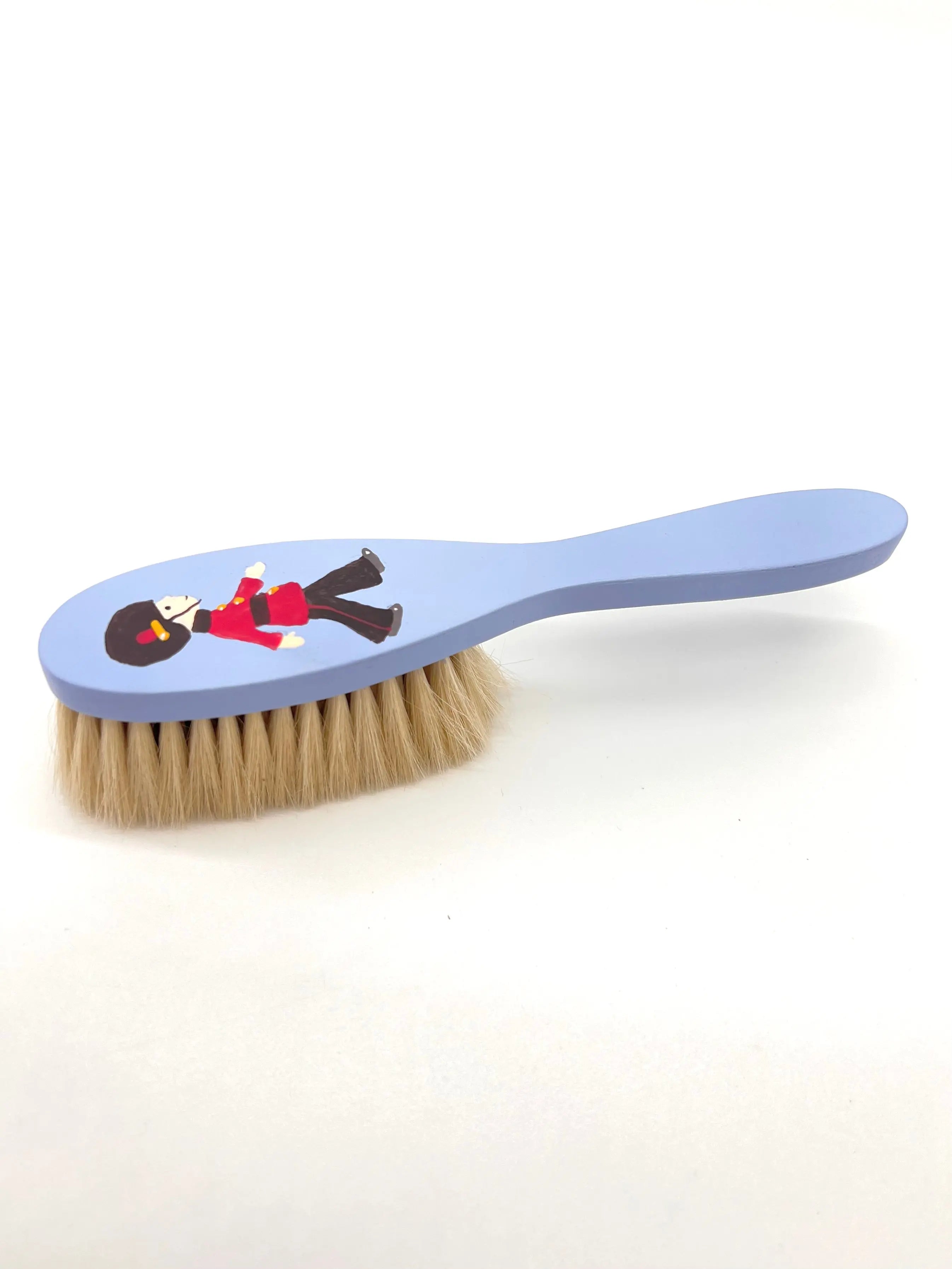 Hairbrush hand-painted soldier blue-Toiletries & baby brushes-Blue Almonds-Blue Almonds-London-South Kensington