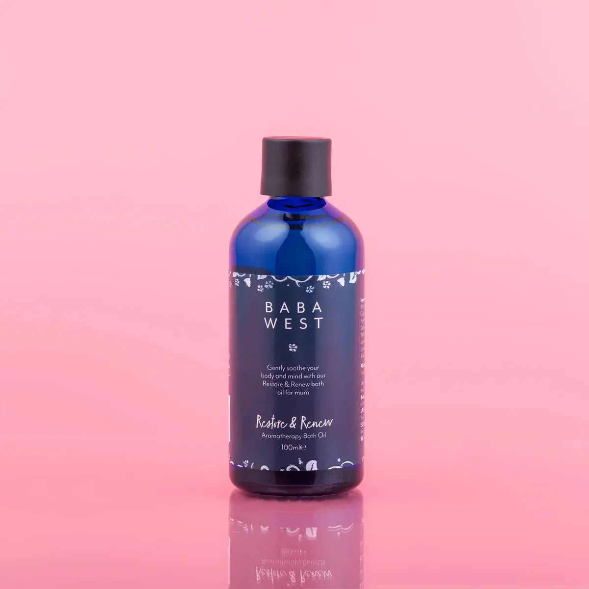 Restore & Renew Aromatherapy Bath Oil for Mum-Toiletries & baby brushes-Baba West-Blue Almonds-London-South Kensington