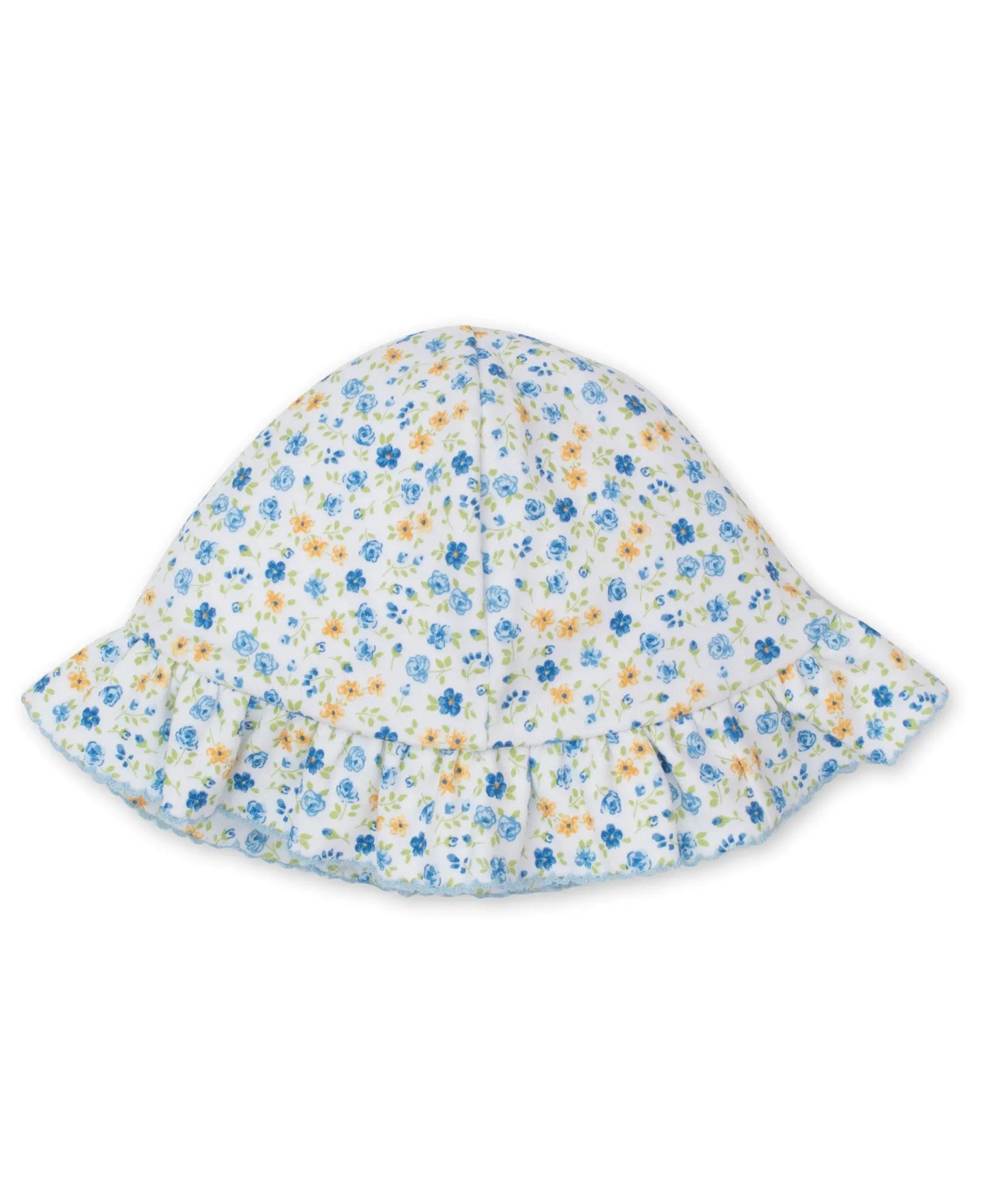 Baby Girls Sun Hat  - Blue Floral Fantasy--Kissy Kissy-Blue Almonds-London-South Kensington