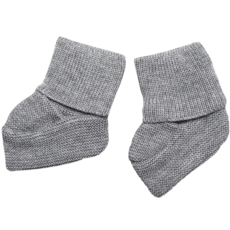 Classic Merino Wool Booties - Grey-Booties, mittens & hats-Frilo-Blue Almonds-London-South Kensington