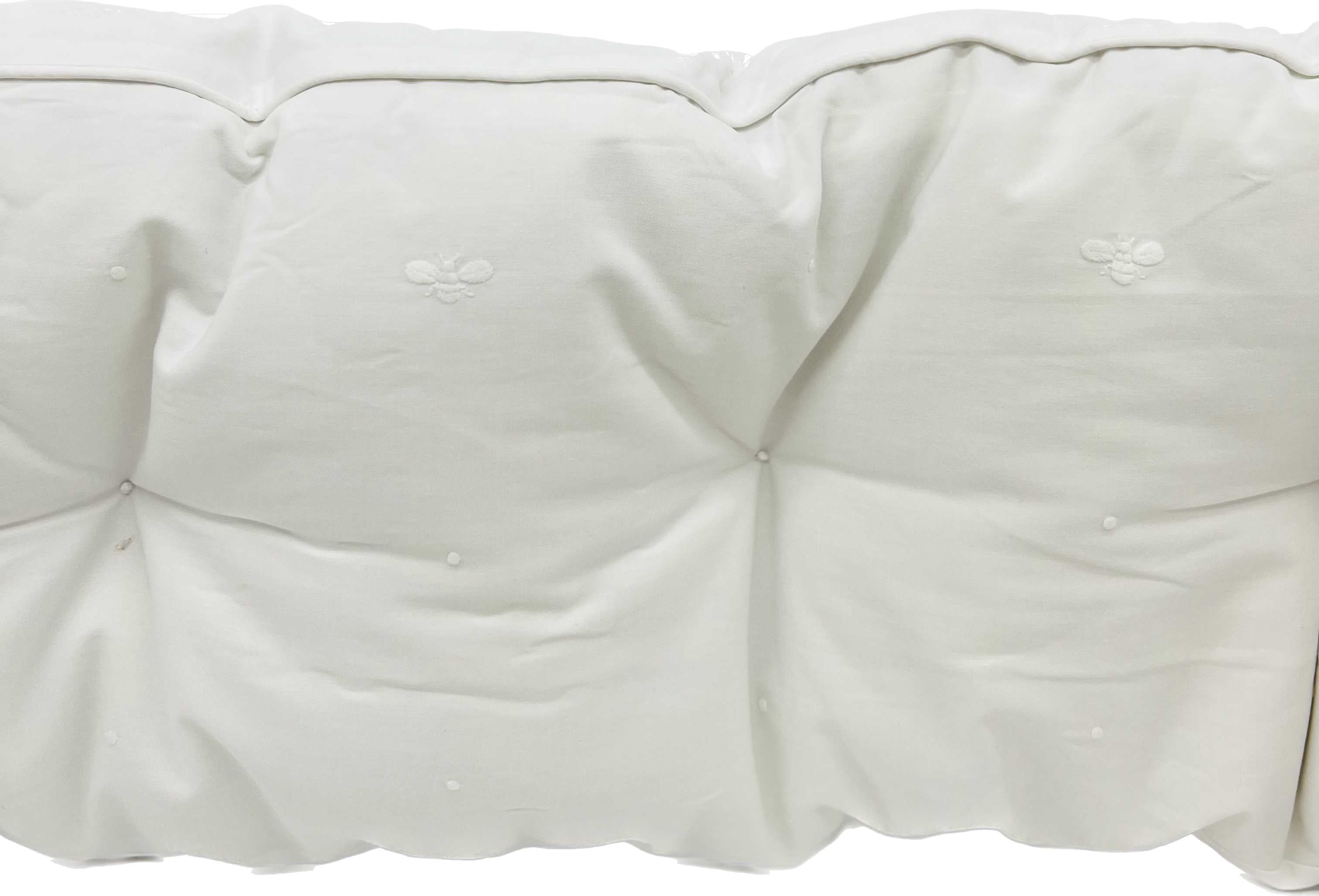 Cotbed half bumper "baby bees" white-Bumpers & quilts-Gordonsbury-Blue Almonds-London-South Kensington