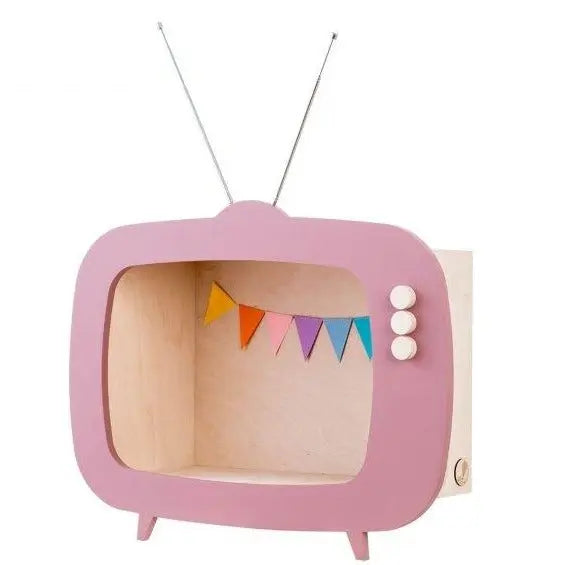 TV shelf dusty pink-Fun shelves-Up Warsaw-Blue Almonds-London-South Kensington