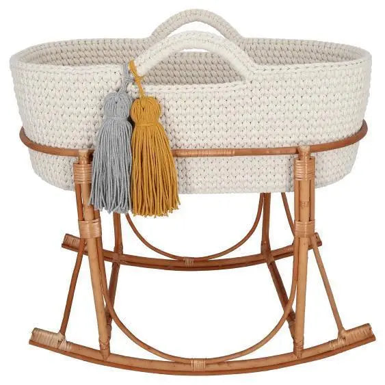 Handmade Crochet Moses Basket - Cream-Moses baskets-Like Moses-Blue Almonds-London-South Kensington