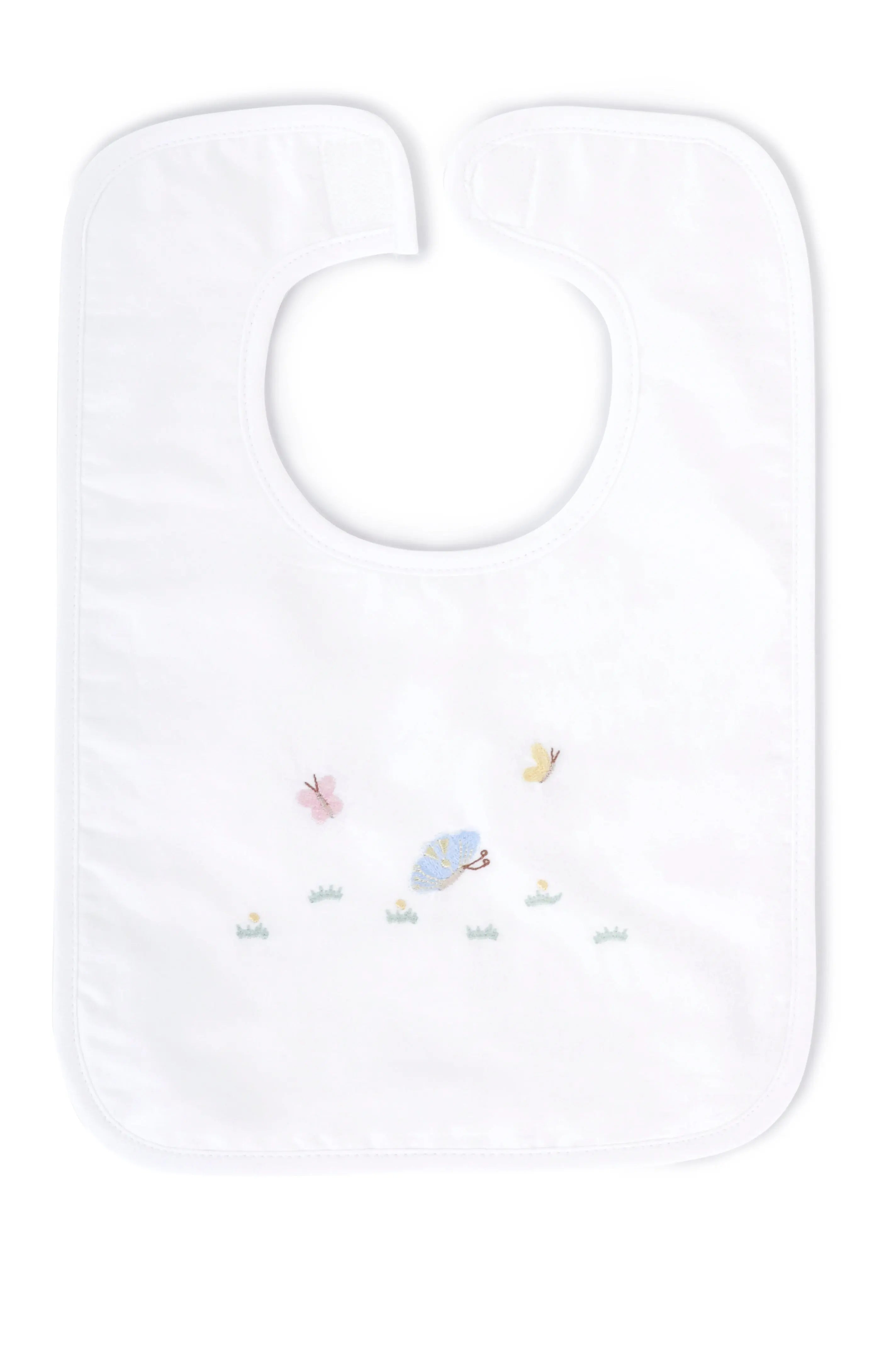 Large bib butterfly-Muslins & bibs-Evelyn Kahle-Blue Almonds-London-South Kensington