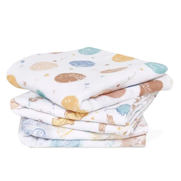 Musy 3-pack "Winnie the Pooh in the woods"-Muslins & bibs-aden + anais-Blue Almonds-London-South Kensington