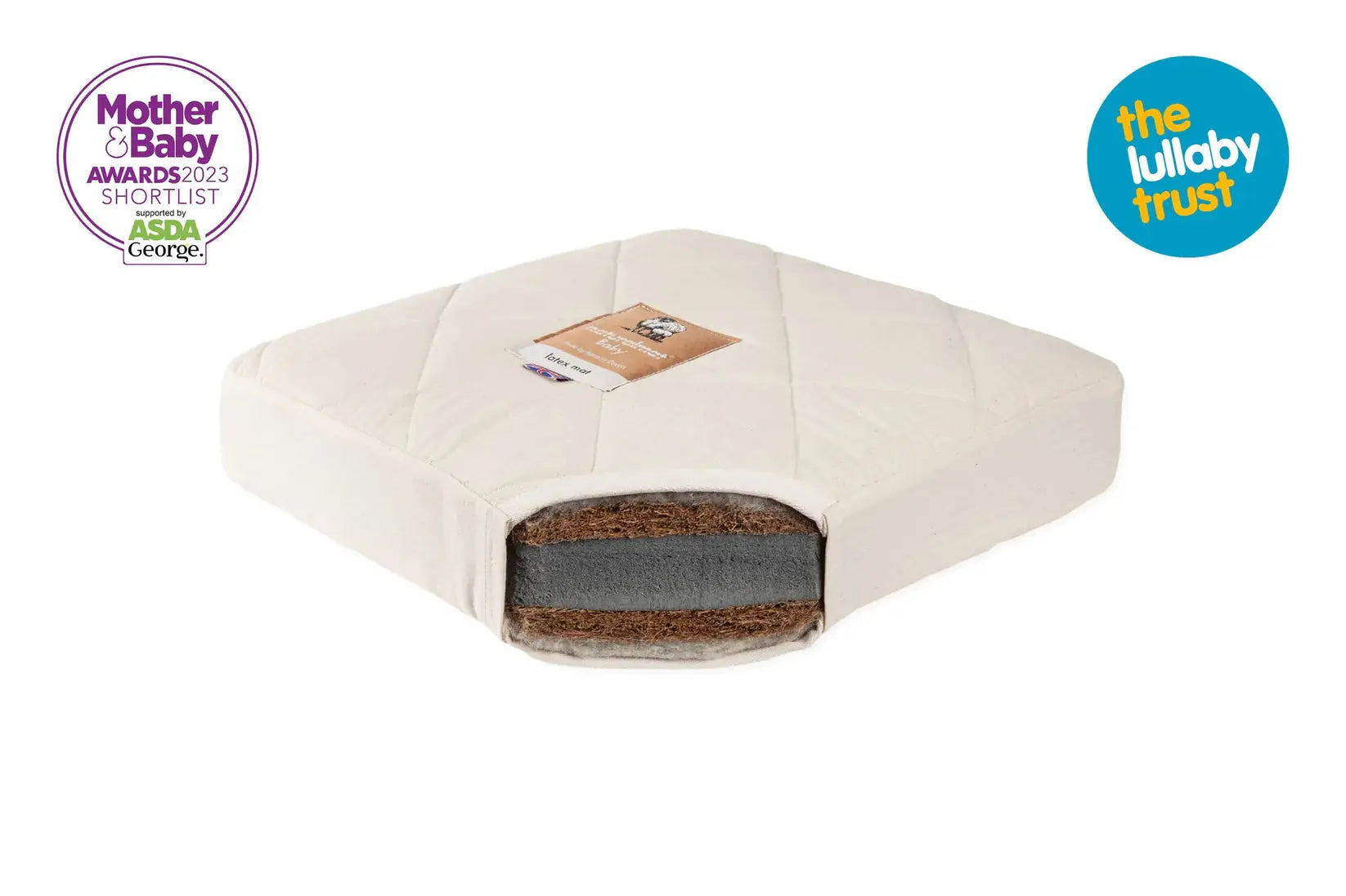 Organic quilted latex mattress-Nursery & Beyond-Naturalmat-Blue Almonds-London-South Kensington