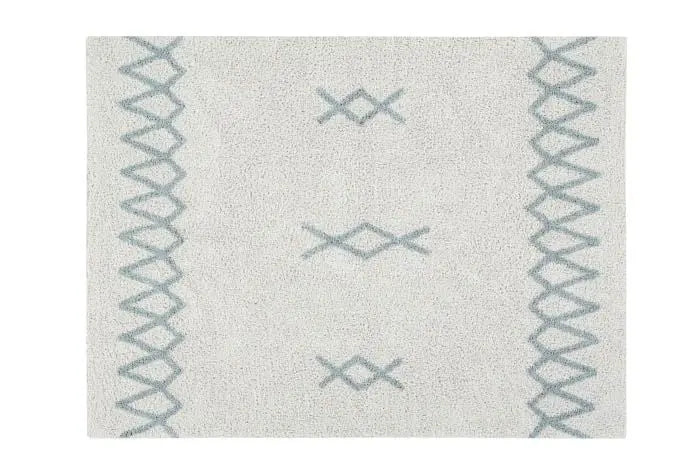 Washable cotton rug "atlas" vintage blue-Nursery & Beyond-Lorena Canals-Blue Almonds-London-South Kensington
