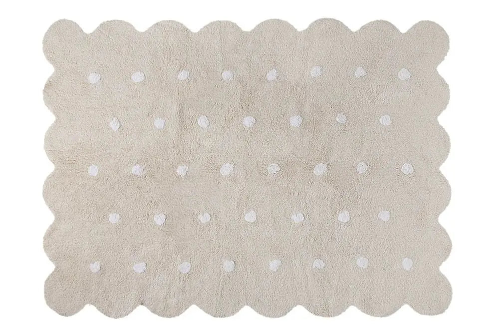Washable cotton rug "biscuit" beige-Nursery & Beyond-Lorena Canals-Blue Almonds-London-South Kensington