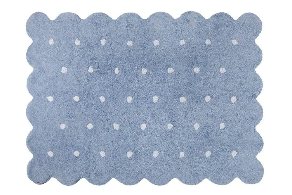 Washable cotton rug "biscuit" blue-Nursery & Beyond-Lorena Canals-Blue Almonds-London-South Kensington