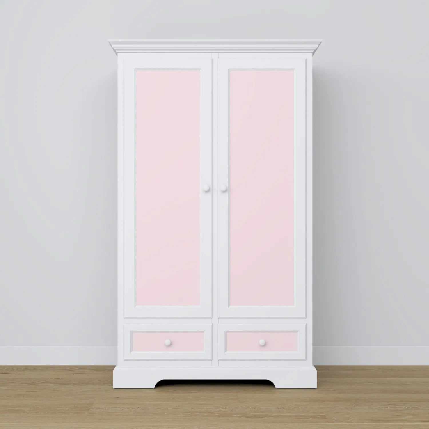 Wooden Wardrobe with Drawers -  Pink Classic-Nursery & Beyond-Blue Almonds-Blue Almonds-London-South Kensington