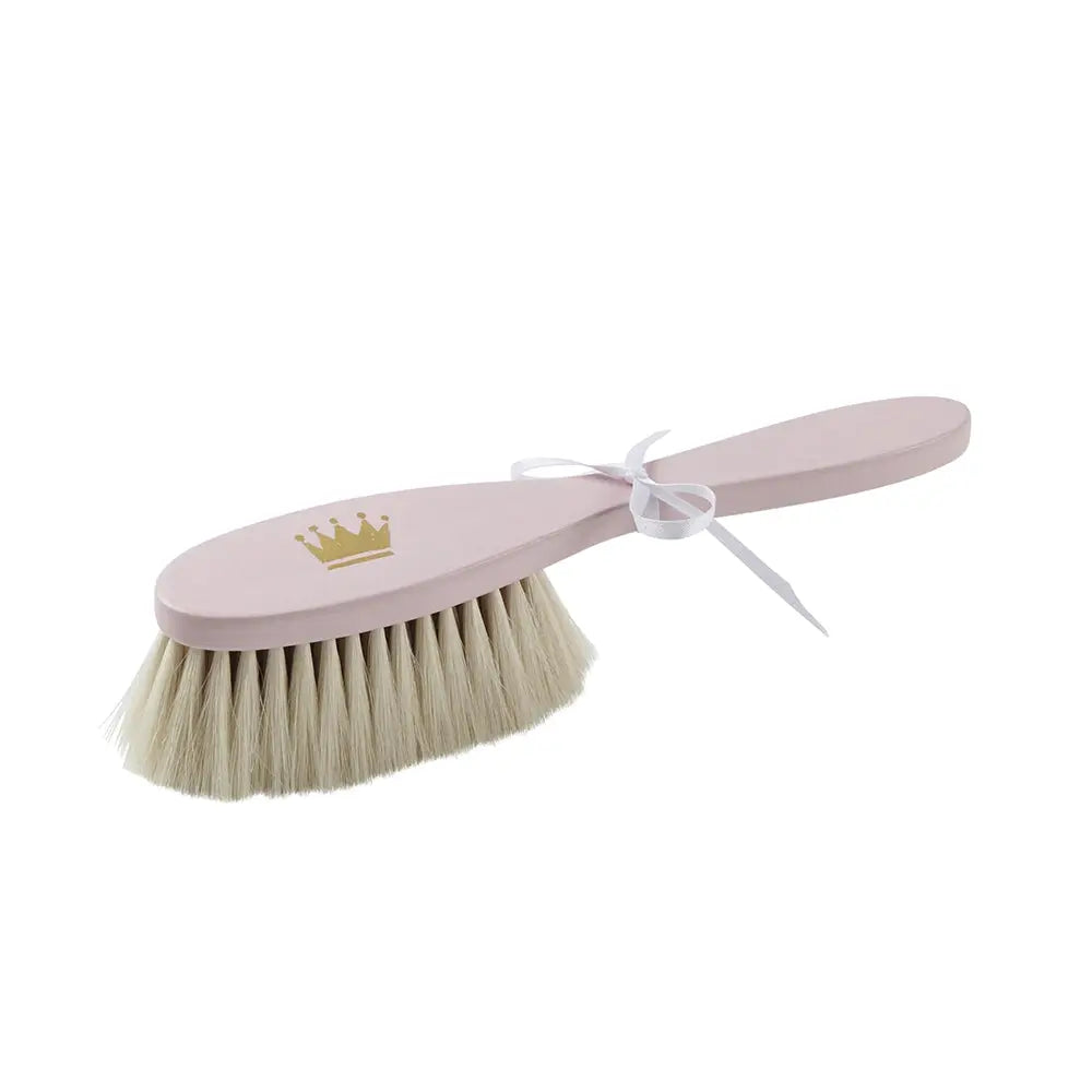 Hairbrush hand-painted crown pink-Toiletries & baby brushes-Blue Almonds-Blue Almonds-London-South Kensington