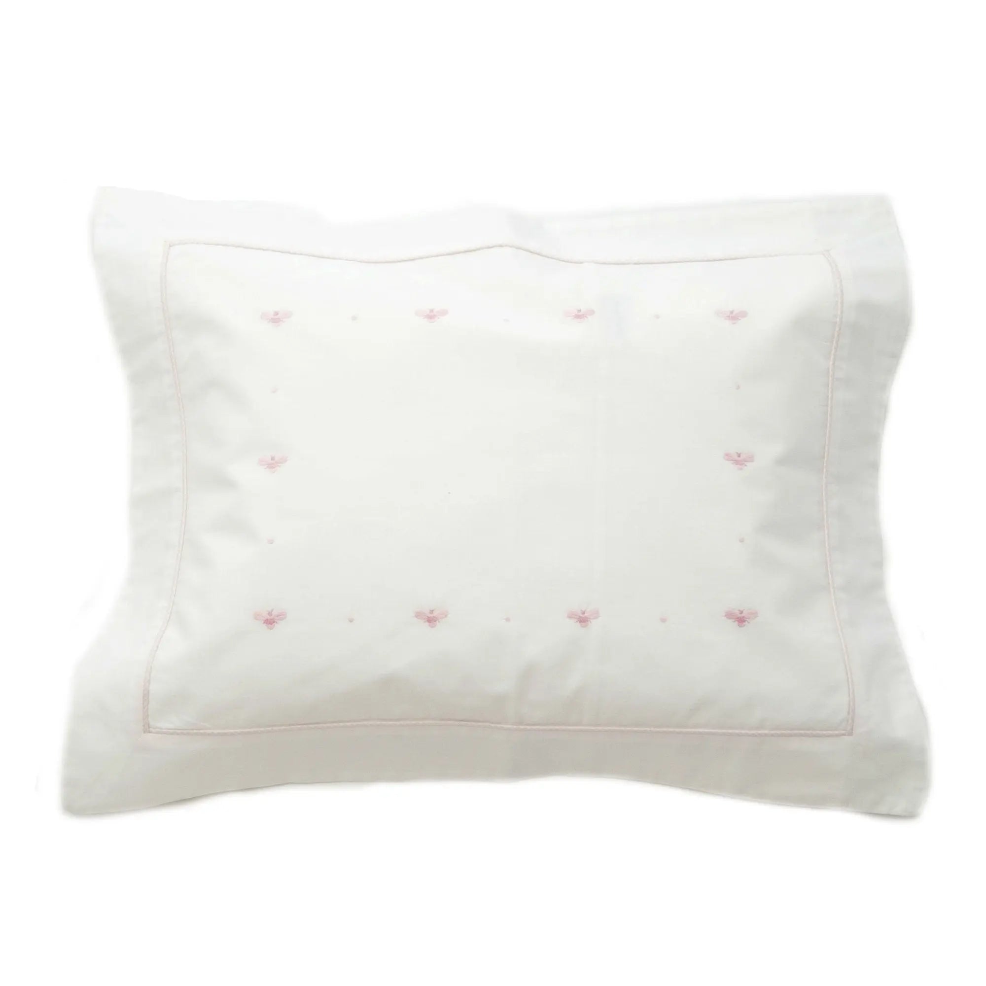 Boudoir pillowcase "baby bees" pink-Towels & bedlinen-Gordonsbury-Blue Almonds-London-South Kensington