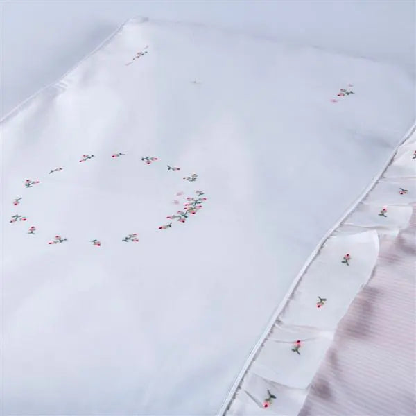 Cotbed duvet cover "rosebuds"-Towels & bedlinen-Gordonsbury-Blue Almonds-London-South Kensington