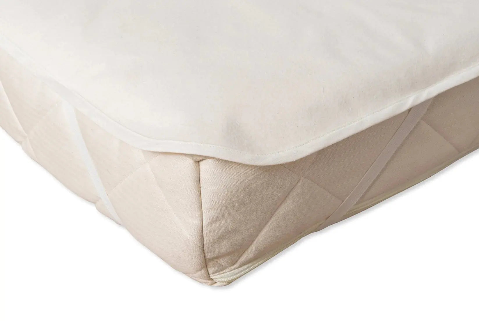 Organic waterproof mattress protector-Towels & bedlinen-Naturalmat-Blue Almonds-London-South Kensington