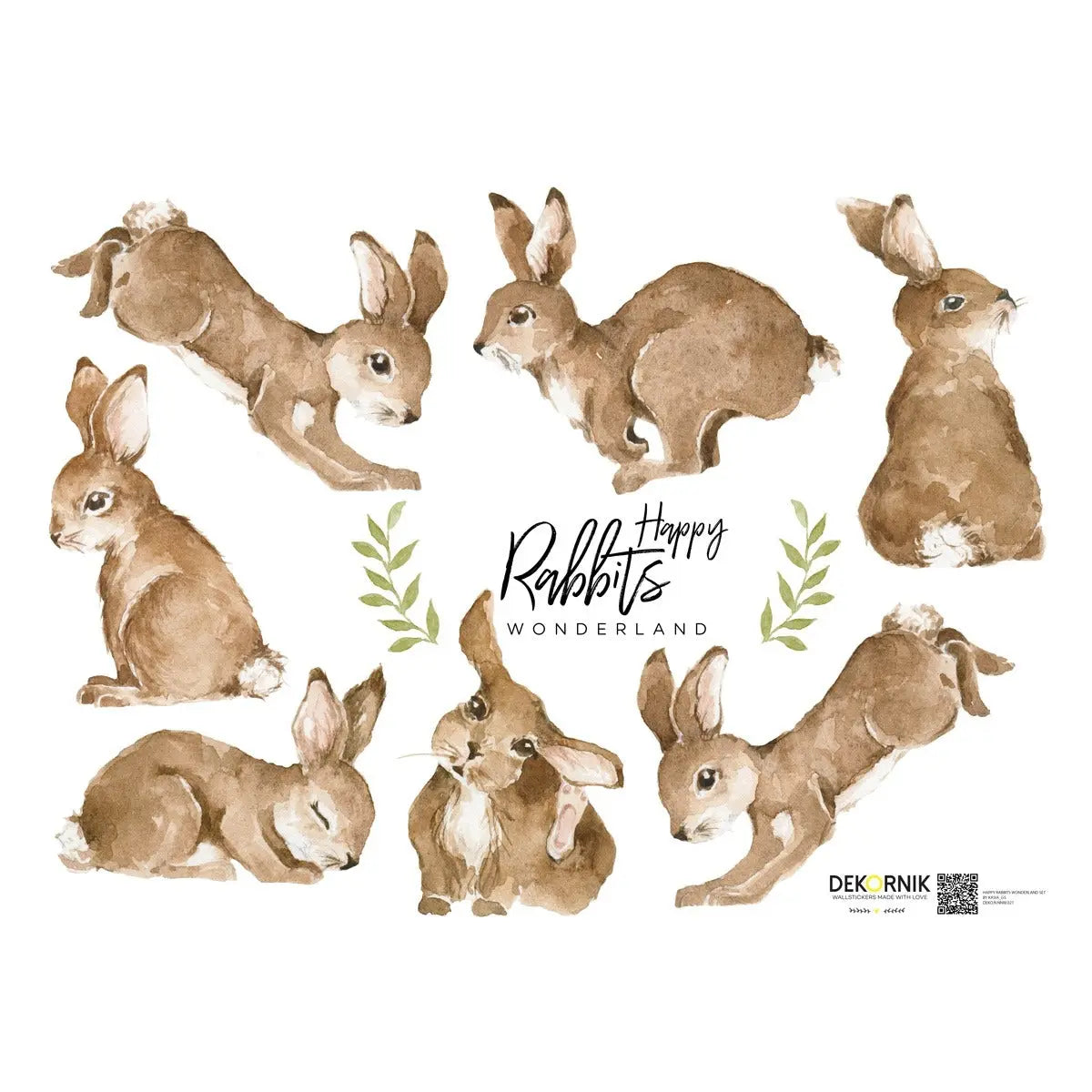 Stickers "happy rabbits wonderland"-Wallpapers & stickers-Dekornik-Blue Almonds-London-South Kensington