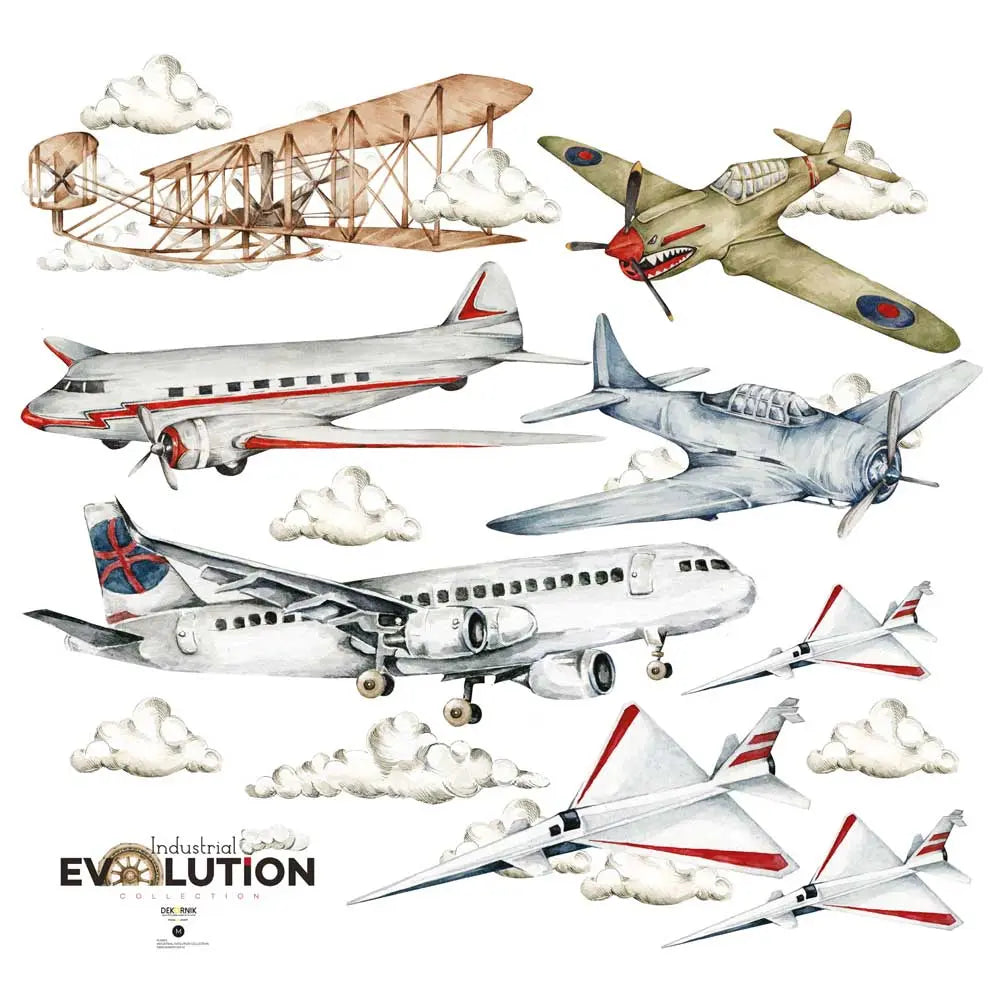 Stickers "industrial evolution- planes"-Wallpapers & stickers-Dekornik-Blue Almonds-London-South Kensington